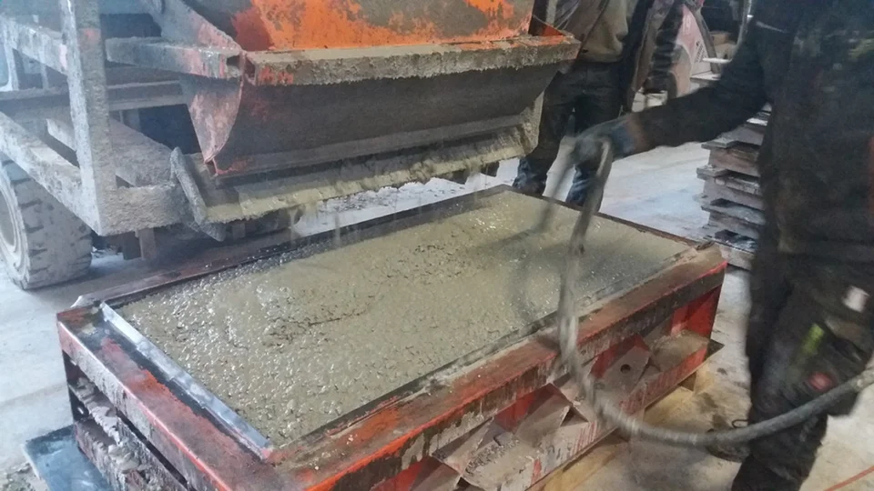 Herstellung Colemanit-Rastersteine